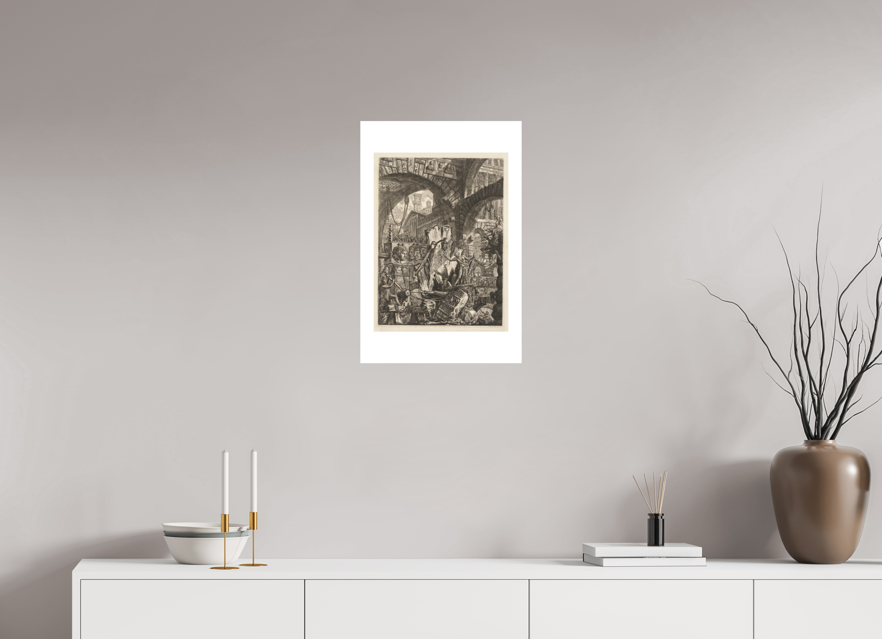 16 x 24″, Exhibition Fine Art Print - Hahnemuhle Photo Rag - 16 x 24 Piranesi / The Prisons: An Architectural Medley, with a Man on the Rock in the Foreground — Exhibition Print - 16 x 24