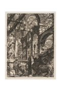 Main image Piranesi / The Prisons: A Perspective of Roman Arches, with Two Lions Carved in Relief on Stone Slabs in the Foreground — Exhibition Print - 16 x 24