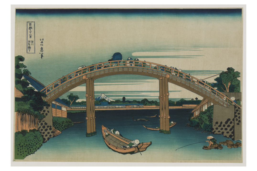 Main image Hokusai / Under the Mannen Bridge at Fukagawa — Exhibition Print - 36 x 24