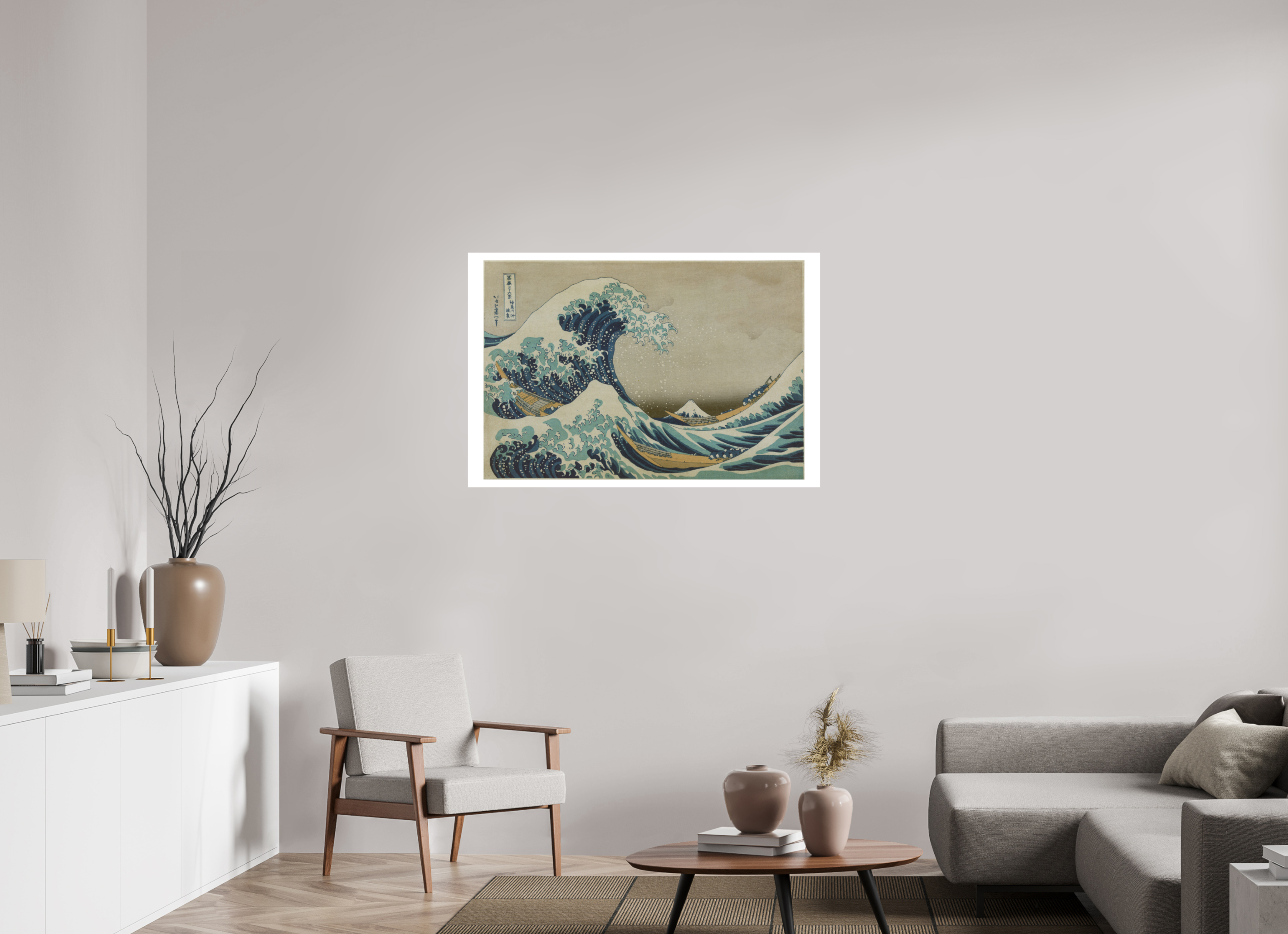45 x 30″, Collector Print - German Etching Hokusai / Under the Wave off Kanagawa — Collector Print
