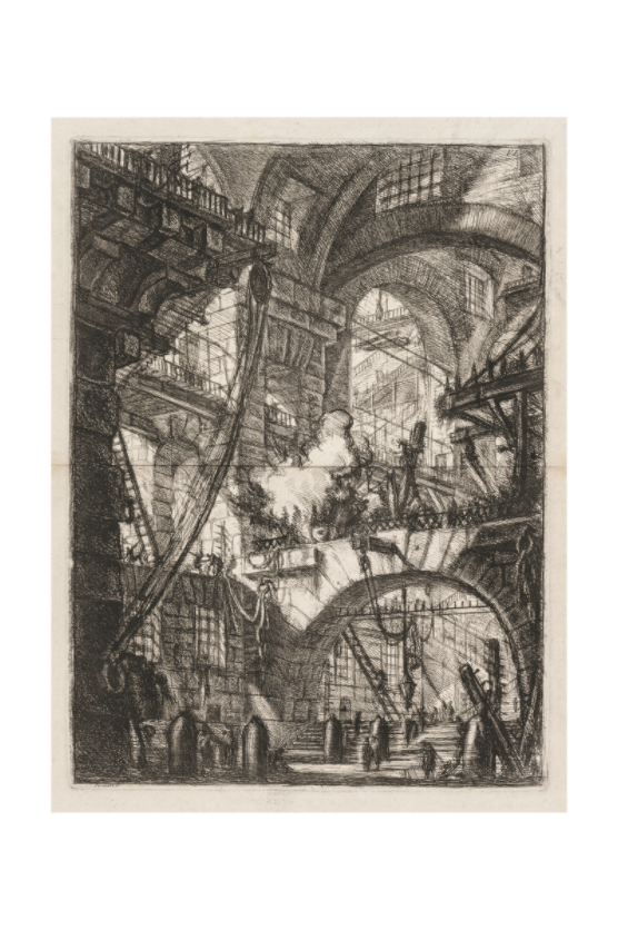 Main image Piranesi / The Prisons: A Perspective of Arches with a Smoking Fire in the Center — Exhibition Print - 16 x 24