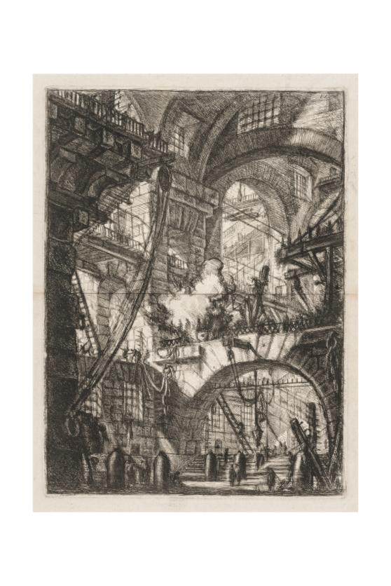 Main image Piranesi / The Prisons: A Perspective of Arches with a Smoking Fire in the Center — Collector Print