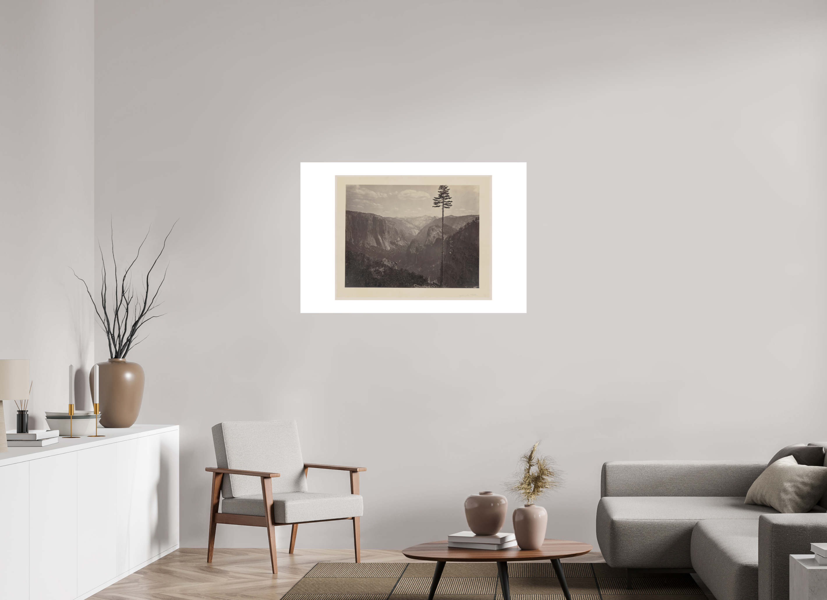45 x 30″, Collector Print - German Etching - 45 x 30 Watkins / Yosemite Valley, California — Collector Print