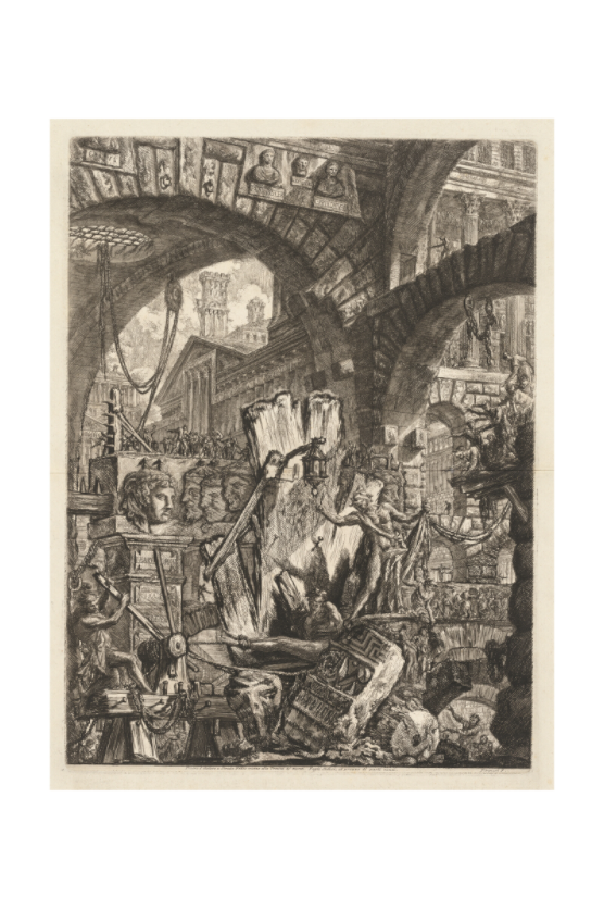 Main image Piranesi / The Prisons: An Architectural Medley, with a Man on the Rock in the Foreground — Exhibition Print - 16 x 24