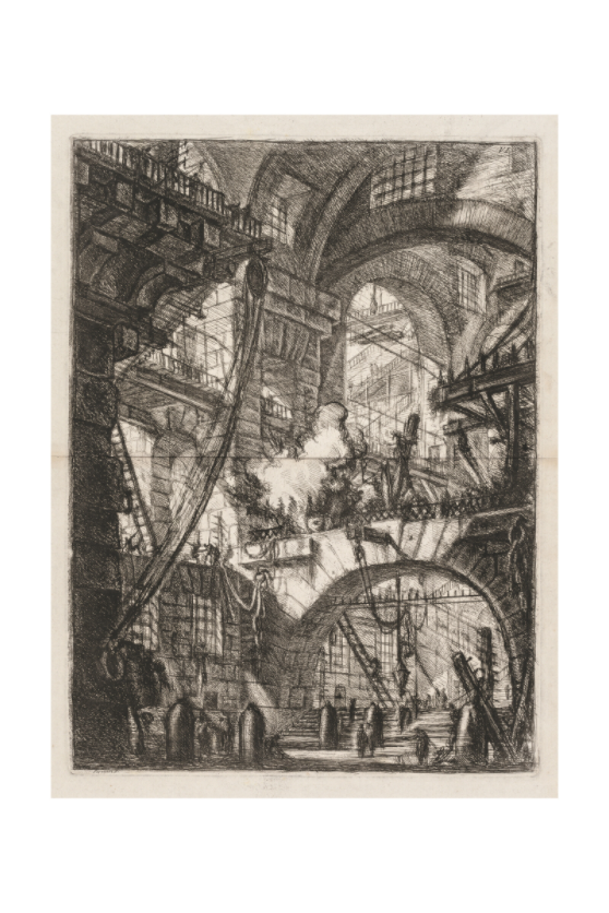 Main image Piranesi / The Prisons: A Perspective of Arches with a Smoking Fire in the Center — Exhibition Print - 24 x 36