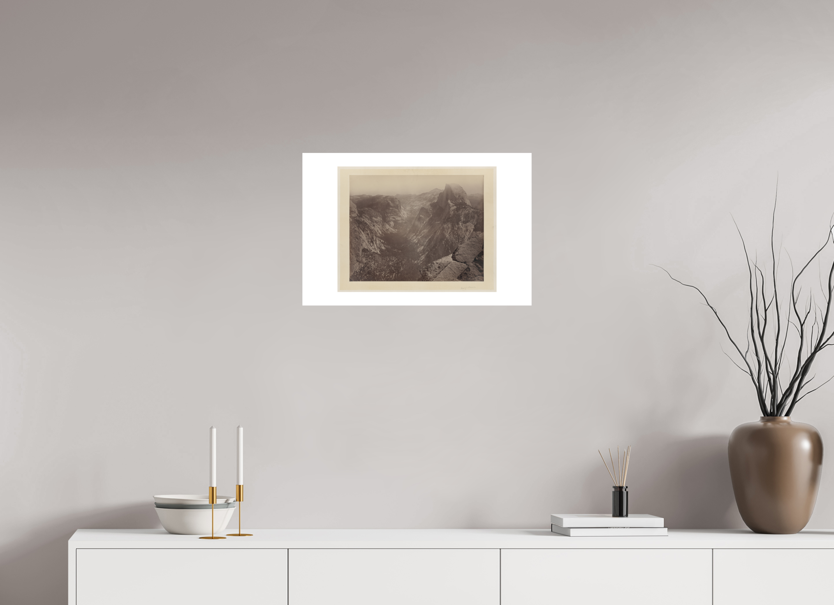 24 x 16″, Exhibition Fine Art Print - Hahnemuhle Photo Rag - 24 x 16 Watkins / El Capitan — Half Dome, Yosemite Valley - 24 x 16