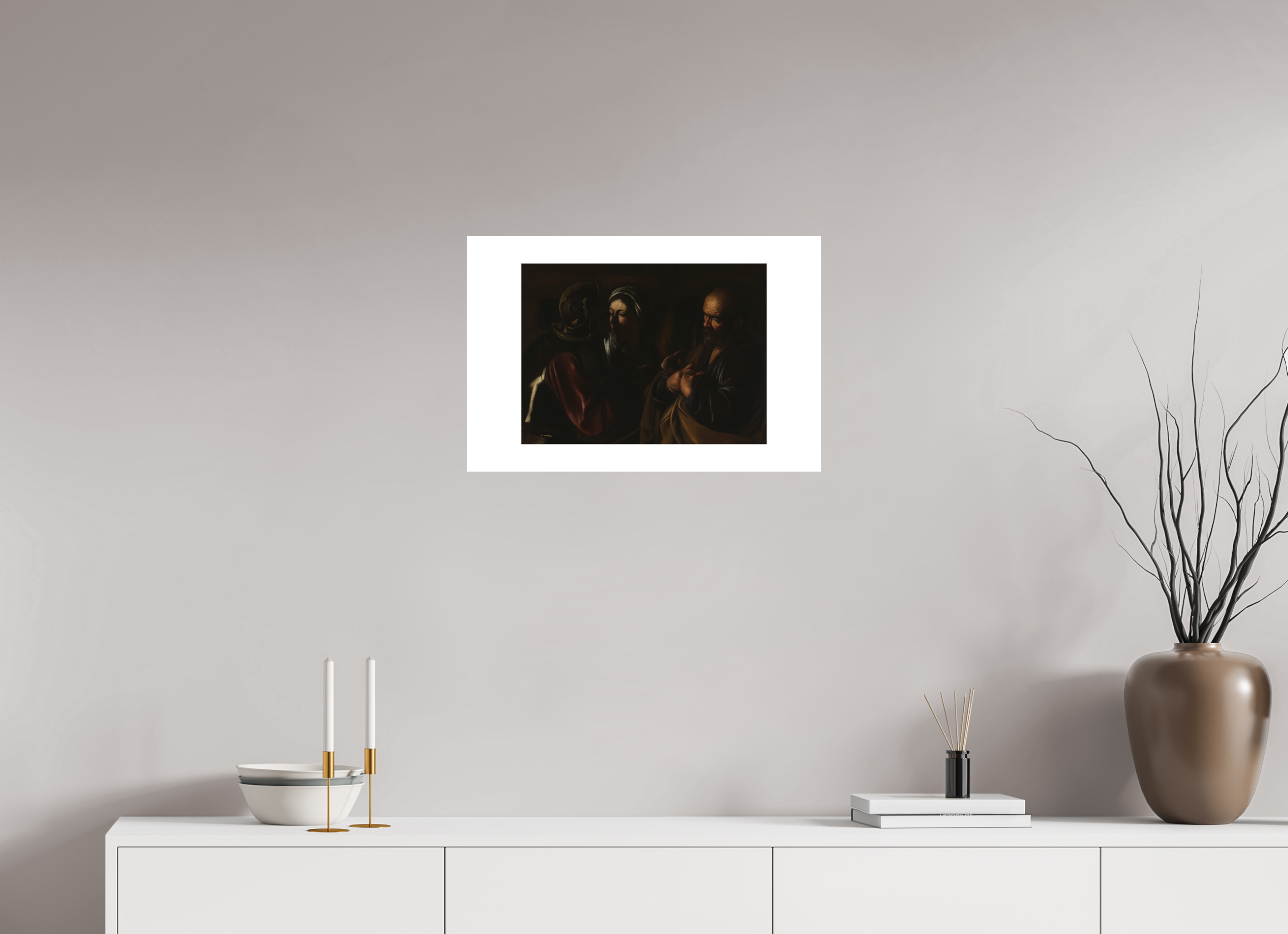 24 x 16″, Exhibition Fine Art Print - Hahnemuhle Photo Rag - 24 x 16 Caravaggio / The Denial of Saint Peter — Exhibition Print - 24 x 16