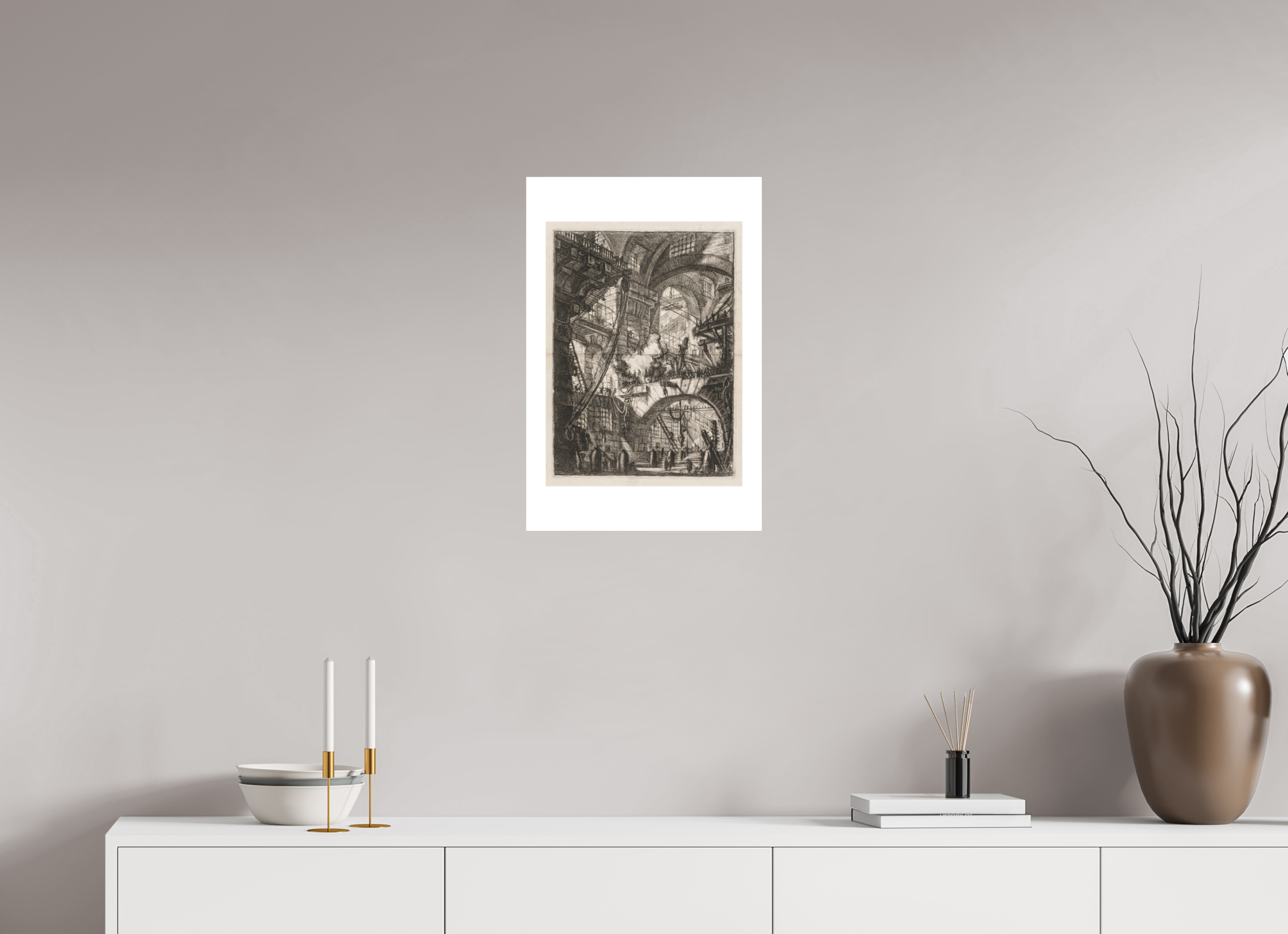16 x 24″, Exhibition Fine Art Print - Hahnemuhle Photo Rag - 16 x 24 Piranesi / The Prisons: A Perspective of Arches with a Smoking Fire in the Center — Exhibition Print - 16 x 24